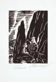 Czterej jeźdźcy na koniu by Frans Masereel, drzeworyt, papier kremowy, sold Mar 2008