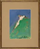 Alicja Wahl, W trawie, 1995, gwasz, pastel, papier