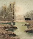 Georg Arnold, NAD WODĄ, SZRON, po 1952, olej, płótno