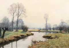 Artur Bell, PEJZAŻ Z NADRENII, olej, płótno