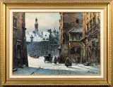 Władysław Chmieliński, WIDOK NA RYNEK STAREGO MIASTA, po 1945, olej, płótno