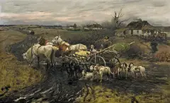 Alfred Wierusz-Kowalski, AWANGARDA MYŚLIWSKA, ok. 1880, olej, płótno
