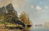 Georg Michel Meinzolt, NAD FIORDEM, 1897, olej, płótno