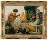 PRZY WINIE I MUZYCE by Hans (Johannes) Gabriel Jentzsch, 1923, olej, płótno, offered Mar 2008