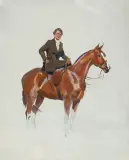 AMAZONKA by Wojciech Kossak, 1934, olej, ołówek, karton, sold Mar 2008