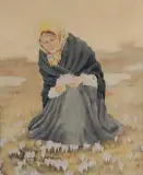 Aleksander Augustynowicz, KROKUSY, OK. 1915, akwarela, ołówek, papier