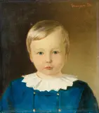Mikołaj Strzegocki, PORTRET CHŁOPCZYKA, 1856, olej, płótno