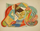Stanisława Boczarowska, Projekt panneau z motywami kulinarnymi, 1959, gwasz, karton