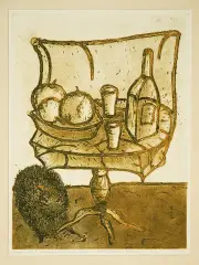 Andrzej Tadeusz Kotkowski, Oczekiwanie, 2002, akwaforta, akwatinta, odprysk barwny, papier