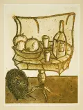 Andrzej Tadeusz Kotkowski, Oczekiwanie, 2002, akwaforta, akwatinta, odprysk barwny, papier