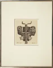 Jan Lebensztejn, Figura osiowa, lata 60. XX wieku, długopis, papier kremowy