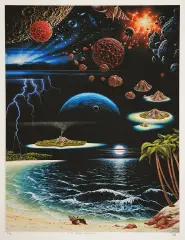 Na brzegu kosmosu by Jacek Yerka, 1992, giclée, papier, sold Feb 2008