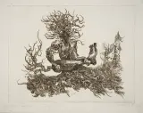 Roland Grünberg, Postać-drzewo, 1952, akwaforta, papier
