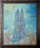 Grzegorz Lewacki, Pejzaż z ważkami, 2007, technika własna, płótno