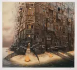 New Age Manhattan by Jacek Yerka, 1993, giclée, papier, sold Jan 2008