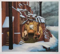 Jacek Yerka, Śniegowi nie zezwala się, 1991, giclée, papier