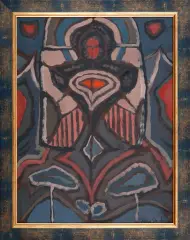 Maria Dawska, Figura osiowa, olej, tektura
