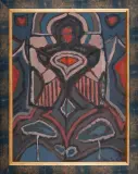 Maria Dawska, Figura osiowa, olej, tektura