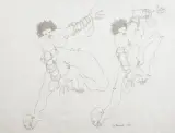 Jan Dobkowski, Karnawał w Rio, 1990, ołówek, papier kremowy