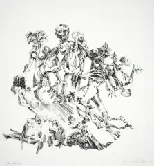 Roland Grünberg, Rodzina, 1960, akwaforta, papier