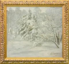 Mieczysław Korwin Piotrowski, Śnieg, 1927, olej, płótno