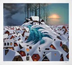 Jacek Yerka, Zimowa fala, 2005, giclee