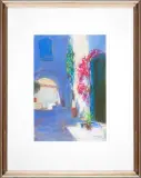 Grzegorz Moryciński, Pejzaż miejski z Grecji, pastel, karton