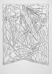 Jerzy Panek, Sztandar VI, 1962/1993, drzeworyt, papier z filigranem