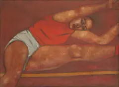Jerzy Nowosielski, SKOK WZWYŻ, ok.1954, olej, płótno