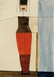 GIMNASTYCZKA by Jerzy Nowosielski, 1955, tusz pióro, akwarela, papier, sold Dec 2007