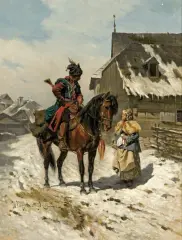 Wladislaw Szerner, NA GAWĘDCE, przed 1884, olej, płótno