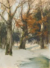 Franz Hoffmann-Fallersleben, BUKI W ZIMOWYM SŁOŃCU, 1905, olej, płótno