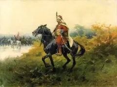 Józef Brandt, Z DZIKICH PÓL, ok. 1900, olej, płótno