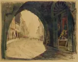 Jan Rubczak, ULICA FLORIAŃSKA, po 1926, autooffset barwny, papier kremowy