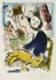 Marc Chagall, ARTYSTA Z KOZĄ, 1984, litografia barwna, papier
