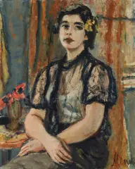 Zygmunt Menkes, PORTRET DZIEWCZYNY, olej, płótno