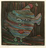 Jan Dobkowski, Kompozycja, 1984, serigrafia barwna, karton