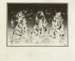 Józef Gielniak, Improwizacja II, 1959, linoryt, bibułka