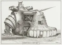 Jacek Yerka, SZOSOGRYZARKA ZE ZŁOTYM ZĘBEM, 2007, ołówek, karton