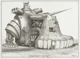 SZOSOGRYZARKA ZE ZŁOTYM ZĘBEM by Jacek Yerka, 2007, ołówek, karton, sold Nov 2007