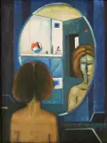 Jan Biżek, AKT Z LUSTREM I, 1978, olej, płótno