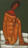 AKT by Jerzy Nowosielski, 1963, olej, płótno naklejone na płytę pilś., sold Oct 2007