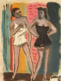 Janusz Maria Brzeski, DZIEWCZYNY, 1946, olej, karton