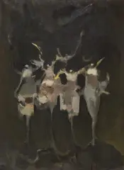 TANCERKI by Alfred Aberdam, lata 50-te XX w., olej, płótno, sold Oct 2007
