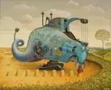 BULDERIER PIASKOWNICOWY - HESIA 2 by Jacek Yerka, 2007, akryl, płótno, sold Oct 2007