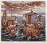 ARCHIPELAG by Jacek Yerka, 1994, giclee, sold Oct 2007