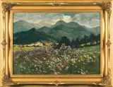 Michał Stańko, WIDOK NA TATRY, 1935, olej, tektura