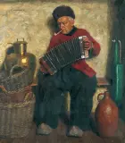 Wilhelm Gdanietz, WYTCHNIENIE PRZY MUZYCE, olej, płótno