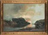 Adolf Gustav Schweitzer, NAD FIORDEM, ok. 1900, olej, płótno