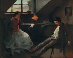 Stanisław Lentz, NIEPOROZUMIENIE, ok. 1888, olej, deska